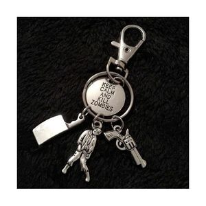 Anahtar Yüzükler Cadılar Bayramı The Walking Dead Resident Evil Zombi Keychain Kıyıcı Tabancası Yaratıcı Sırt Çantası Kolye 407 Damla Teslimat Takı DHSVH