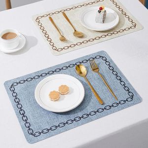 Table Mats Pad Dining Kitchen Style Leather Heat-resistant Washable Placemats Western For Tableware Nordic Waterproof Mat
