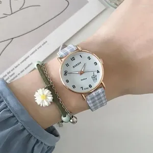 Armbandsur enkla tecknadsnummer ringer klockor för damer titta på modetyg bälte vattentätt handled