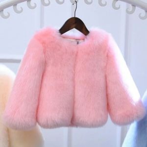 Giubbotti Stile Bambino Neonate Vestiti Carino Pelliccia in pile Inverno Caldo Cappotto di pelliccia sintetica Giacca per ragazze Cappotto carino per bambini TZ319 231202