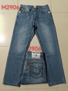 Jeans da uomo Pantaloni da uomo firmati Adesivi skinny neri Lavaggio chiaro Strappato Moto Joggers Rock Revival True Religions Men