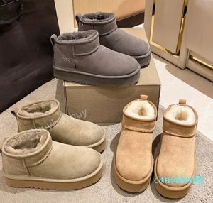 Designer Ultra Mini Platform Boots Women Tazz Tasman Suede Slippers Womens Australia Snow Boot vinter Varma ullskor Australiska Bootes Fur Sheepskin Ankel Booties