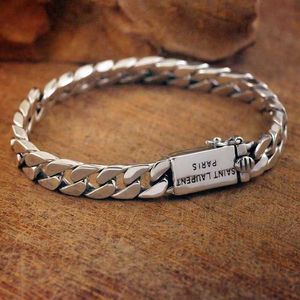 Retro Thai Silver Punk Cuban Chain Weaving Bare Whip Chain Men's Bracelet Personalized Design Trendy Hip Hop Handicraft