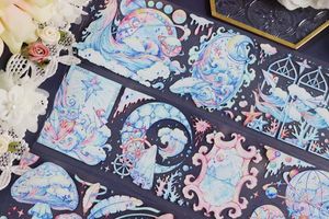 Hediye Sargısı Güzel Yaz Yıldız Moon Deniz Dalga Washi Pet Bant Kart Yapma Dekorasyon Diy Scrapbooking Plan Çıkartmaları