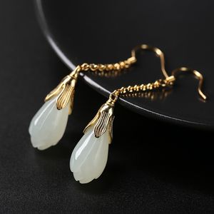 도매가 새로운 흰색 붉은 녹색 꽃 Jade Lapis Lazuli Square Earring 펜던트 주얼리