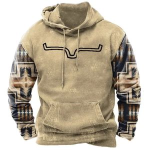 Herren Hoodies Sweatshirts Winter Vintage Hoodie Casual Sweatshirt Harajuku Ethnischer Druck 2023 Lose Große Mode Western Denim 231202