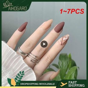 Kunstnagels 1-7PCS Schaakraster Doodskist Schattig Kawaii Druk op nageltips Herbruikbaar Dragen van nep Volledige dekking Kunstmatige vlasdecoratie