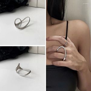 Cluster Rings Ring Fashion Jewelry 2023 Novel Stainless Steel Irregular Women Silver Color Cocktail Party Finger