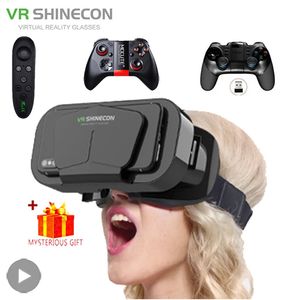 VR 안경 Shinecon 3D 헤드셋 가상 현실 장치 헬멧 viar 렌즈 스마트 폰 휴대 전화 용 컨트롤러와 스마트 231202