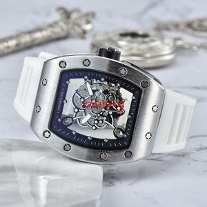 Relógio masculino de 3 pinos com fundo transparente, relógio automático de quartzo de marca superior de luxo