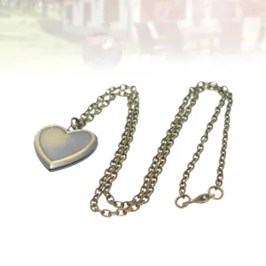 Pendant Necklaces Necklace Po Locket Heart Shape Charm Ornaments For Personalized Jewelry Gift