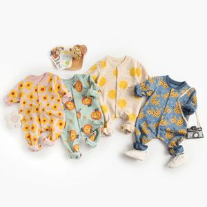 Strampler Sanlutoz Cartoon Baby Baumwolle Langarm Kleinkinder Overalls Nette Herbst Winter Kleinkind Kleidung 231202