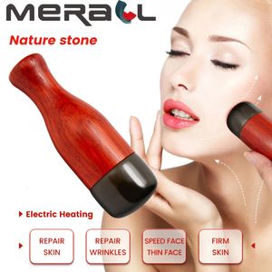 Full Body Massager Natural Stone Gouache Scraper for Face Lift Massager Electric Heating Neck Gua Sha Massage Tool Wrinkle Removal Beauty Skin Care 231202