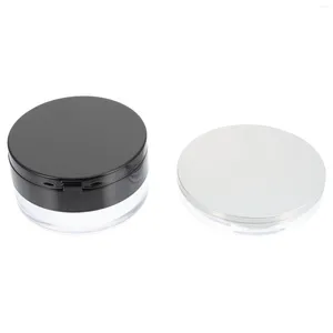 Storage Bottles 2 Sets Empty Powder Cases Makeup Compact Container Mirror Box