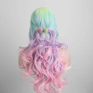 Ger online -kändis live streaming peruk för kvinnor utan lugg rakt hår kemiska fiber huvudkläder peruker färgade peruker