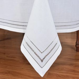 Table Runner 0396Camellia CasaLuxrary Concise Tablecloth Hemstitched by Hand Square Rectangle Linen Look Washable Home Restaurant Airbnb 231202