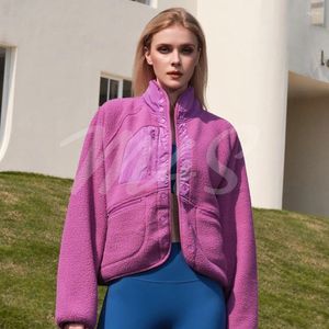 Aktive Shirts Polar Fleece Reißverschlussjacke Sport Yoga Tops Damen Gym Workout Mantel Laufbekleidung Stehkragen Sweatshirt Winddichte Kleidung