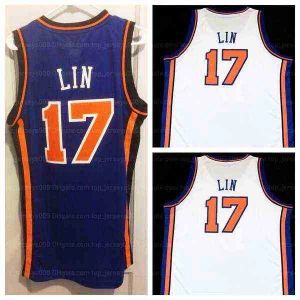 Nosi niestandardową koszulkę do koszykówki college NY Retro #17 Jeremy Linsanity Lin Jerseys Countback biały niebieski siatkę ED rozmiar S-4xl to
