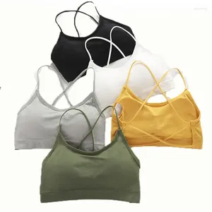 Yoga Outfit Women Cross Strap Sports Bra Push Up Sport Top Gym Crop Brassiere Fitness Breathable Beauty Back Vest