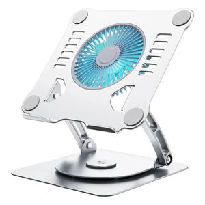 Tablet PC Stands Universal 360 Degree Rotatable Computer Laptop Dedicated Desktop Aluminum Exhaust Fan With Light Cooling Bracket 231202