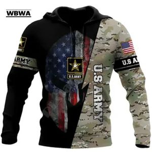 Erkek Hoodies Sweatshirts WBWA Veteran Askeri Ordu Takım Asker Camo Sonbahar Külot Moda Terzini 3dprint Erkekler/Kadınlar Günlük Hoodies 231202