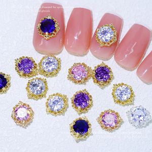 Nagelkonstdekorationer 50st lyxiga runda design charm smycken för naglar koreanska färgglada glitterkvalitet zirkonstrass smycken för nagelkonstdekoration 231202