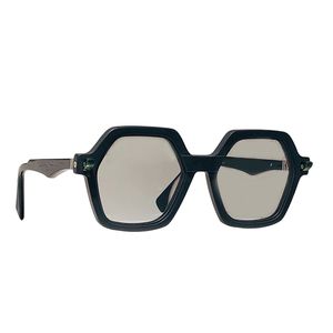 Retro-Design-Sonnenbrille für Herren und Damen, Polygon-Maske, Q8-Stil, Fashion Week-Brille, UV400-Schutzgläser, beliebte Outdoor-Brille, mit Etui