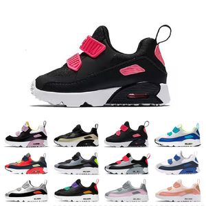 Barn 90 skor 90 -talets småbarnsneakers Arctic Pink Black Red Metallic Silver Hyper Royal Multi Color Green Volt Boys Girls Designer Trainers Kid Running Shoe