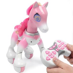 Elétrica RC Animais Elétrica inteligente controle remoto mágico unicórnio cavalo crianças robô sensor de toque indução eletrônico pet puzzle brinquedo l231202