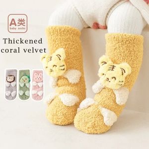 First Walkers Winter Thick born Socks Coral Fleece Warm Kids Leg Warmers Girls Boys Toddler Soft Baby Autumn Antislip Children Plus Stuff 231202