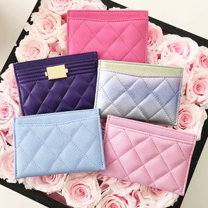 Luxurys donna uomo Portamonete 10a Portafogli firmati con patta cc Porta carte Portafoglio Borsa in pelle di agnello caviale Pelle di alta qualità bianco rosa portachiavi porta carte d'identità