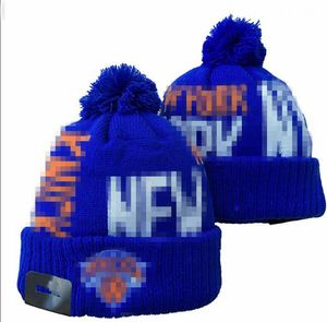 2023 New York''Knicks''Beanie Baseball Squadra nordamericana Toppa laterale Inverno Lana Sport Cappello lavorato a maglia Skull Caps Berretti a1