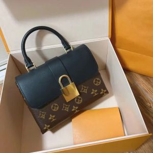 Luxury Brand Designer Tote Bag women Metal Lock Genuine Leather Clutch Bags Women Fashion Printed Pattern Cross Body Shoulder Purses Men Envelope Wallet with LOCK