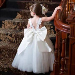 Vestidos de menina princesa vestido bola beleza concurso tule renda branco anjo flor primeira comunhão crianças surpresa presente aniversário