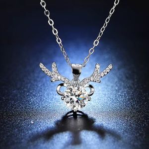 Дизайнерское ожерелье с подвеской в виде оленя, бриллиантовое ожерелье, женские роскошные ювелирные изделия, женский праздничный рождественский подарок