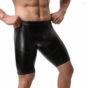 Herren-Shorts, Kunstleder, Sporthose, sexy Jogginghose, Herrenbekleidung, Cargo