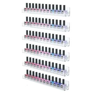 Nail Practice Display 4 6Layer Nail Polish Display Rack Transparent Acrylic Storage Holder Nail Art Tools Lipstick Organizer Wall-mounted Shelf 231202