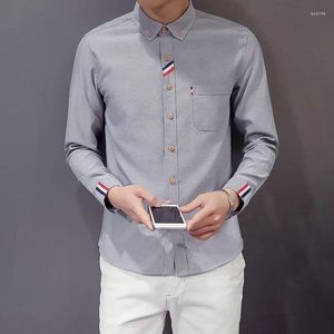 Männer Casual Hemden 2023 Koreanische Baumwolle Weiche Dünne Hemd Schlank Anliegende Luxus Lange Ärmeln Revers Outdoor Sportswear Street Wear