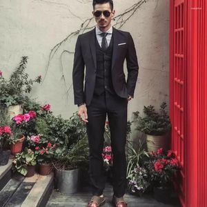 Men's Suits Classic For Men Business Causal Formal Outfits Elegant Groom Wedding Tuxedo 3 Piece Male Suit (Blazer Vest Pants) Costume