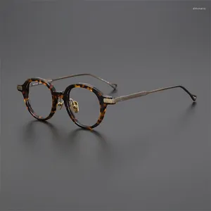 Оправы для солнцезащитных очков, женские оптические очки, оправа для очков из чистого титана, круглые очки ручной работы в стиле ретро