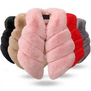 Colete crianças meninas colete de pele falsa outono inverno moda grosso quente colorido colete crianças outerwear bebê menina roupas de natal 231202