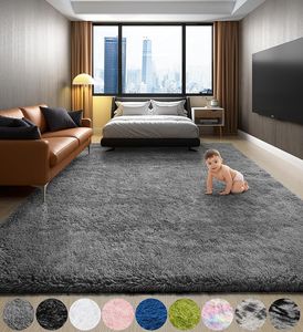 Ophanie Area matta i sovrummet vardagsrum, 4x6 grå plysch mattan, mjuk plysch plysch sängmatta, inre golvmatta, heminredning estetik, sovsalar grått