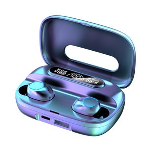 Huawei Apple Cell Phone Earphones Wireless hörlurar Bluetooth -hörlurar Stereo Hifi Super Bass Headset LED Display Long Life 2000mAh Charging Box PowerBank