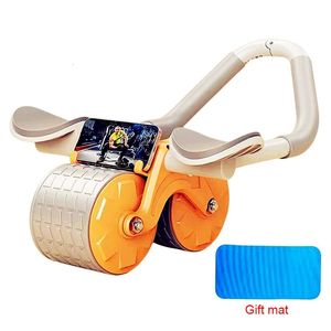 Ab Rollers Roller Wheel Automatic Rebound With Elbow Support Flat Plate Exercise Silence Abdominal Home Equipment 231202