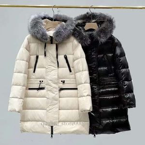 Piumini con collo in pelliccia da donna Piumino con cappuccio Piumino di alta qualità Capispalla Designer Cappotto sottile di media lunghezza Abbigliamento invernale NFC 113 449