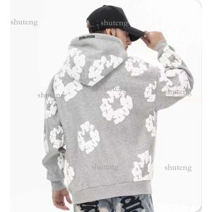 Men's Hoodies Winter Readymade Foam Flower Co Branded Denim Tears Women Puff Printed Distressed Pullover Cap Embroidery White Kapok Tidal 162