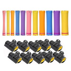 Saç silindirleri 10pcs/set 24V standart dijital saç silindirleri sünger klipsleri Set elektrikli ısıtmalı Permer Cikler yün büyük dalga kıvırma çubuğu çubuğu 1808 231202