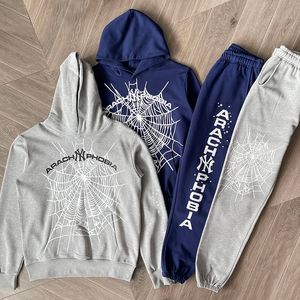 Herr set hoodie tröja byxor 2 bitar kostym streetwear