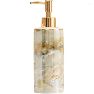 Liquid Soap Dispenser Ceramic Porcelain Bathroom Shampoo Shower Gel Bottle Gold Head Bath Hardware Birthday Present 390ML