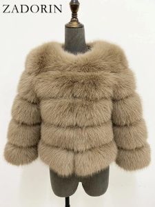 Zadorin Mink Coats 가을 가을 겨울 푹신한 검은 가짜 모피 코트 여성 우아한 두꺼운 따뜻한 가짜 모피 자켓을위한 우아함 브랜드 이름 고급 스웨터 다운 재킷